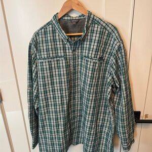 Eddie Bauer Men's Green Plaid Shirt Jacket